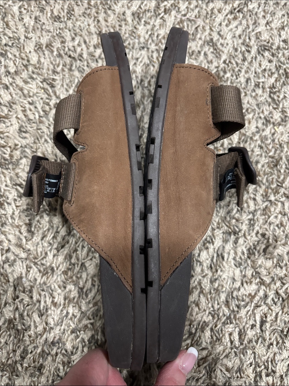Chaco Brown Slide Sandals with Adjustable Webbing Straps - Picture 2 of 3